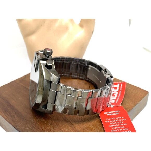 Diesel Men's Watch DZ4282 Quartz Chronograph Gray Dial Gunmetal Steel 52mm - Picture 8 of 13